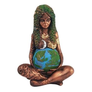 Imagem de Estatueta Gaia Mãe Terra de Resina Decorada - D1588