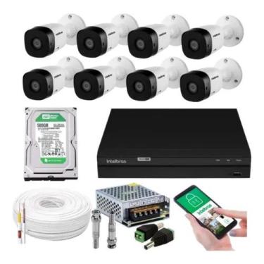 Imagem de Kit 8 Câmeras 1120b Intelbras Hd Dvr Mhdx Full Hd 8Ch