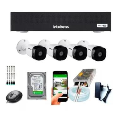 Imagem de Kit Cftv 4 Câmeras 1120 Hd 720p 1mp Dvr Intelbras Mhdx 1104
