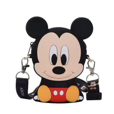 Imagem de Mini Bolsa Porta Moeda Mickey Minnie Personagens Silicone Bolsa Alça -