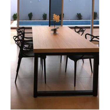 Imagem de Mesa De Jantar Estilo Industrial 220 X 90 C/ 6 Cadeiras Allegra Fratin