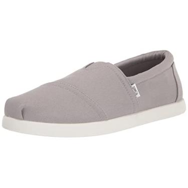 Imagem de TOMS Mocassim masculino de lona de algodão reciclado Alpargata, Gesso cinza, 43