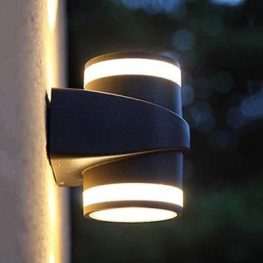 Imagem de Luminária de parede LED moderna minimalista preta, luz quente 3000k, luminária de parede externa IP65, à prova d'água e à prova de ferrugem, luz de arandela para varanda, porta da frente, pá