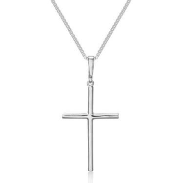 Imagem de Corrente de Prata Veneziana 70cm Crucifixo Médio - JA Jóias