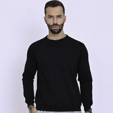 Imagem de Blusa De Frio Moletom Gola Redonda Lançamento Hugo - HUGO JOBS, Preto,