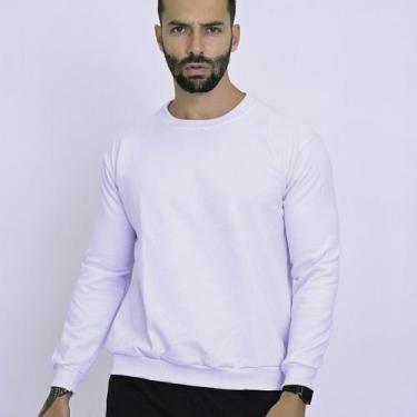 Imagem de Blusa De Frio Moletom Gola Redonda Lançamento Hugo - HUGO JOBS, Branco