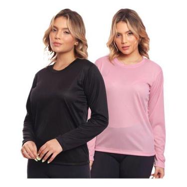 Imagem de Kit 2 Camisas Feminina Camiseta Térmica Proteção Solar Uv - MC Digital