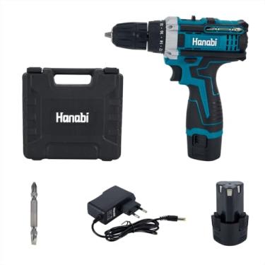 Imagem de Parafusadeira Furadeira de Sem Fio Hanabi 10 mm 1350 RPM Bateria Carregador Maleta Hanabi
