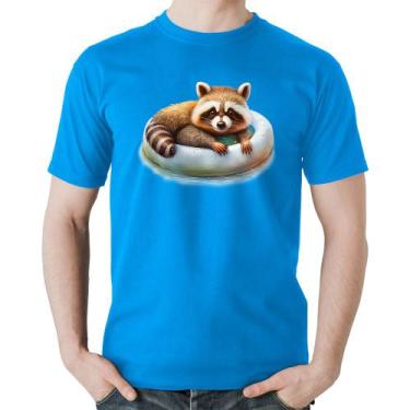 Imagem de Camiseta Algodão Panda Vermelho Relaxando Na Piscina - Foca na Moda, A