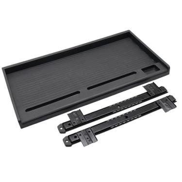 Imagem de Esquirla Sob o computador PC PC Gaveta de teclado Slide Off Platform Substituição Facilmente instale, Black 35mm W Rail