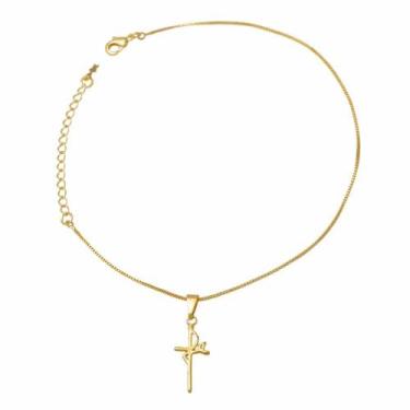 Imagem de Tornozeleira Pingente da Fé Folheado em Ouro 18K SoftJoias 