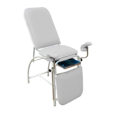 Imagem de Mesa Maca de Exame Ginecológico Hospitalar Com Gaveta Branca - Metal S