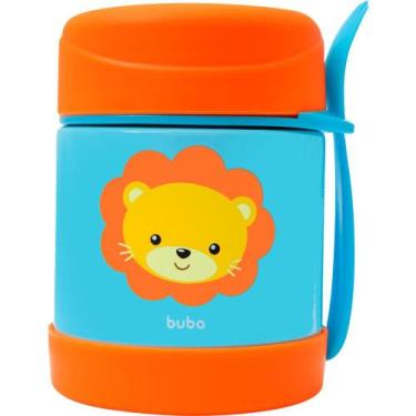 Imagem de Pote Térmico 320ml Infantil Bebê Animal Fun Com Talher Buba - Moas Ind