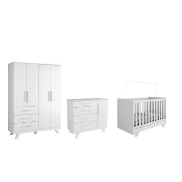 Imagem de Quarto Completo Bebe Moveis Peroba Retro Ls MDF Berço 3x1