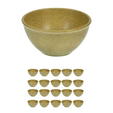 Imagem de 25UN TIGELA 300ml BOWL CUMBUCA VASILHA CALDO MARROM CLARO - Evo