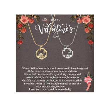 Imagem de Colar combinando sol e lua para mulheres casal strass BFF colar para casal amizade conjunto de colares vintage ouro prata sol e lua colar para dia dos namorados joias melhores amigas, Small, Liga de
