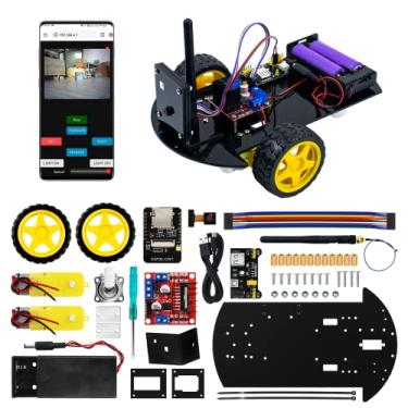 Imagem de LAFVIN Kit de Carro Robô Inteligente 2WD com ESP32 e Câmera, Aprenda Programação e Eletrônica, Tamanho: 18 cm x 28 cm x 5 cm, Pessoas que Estão Começando a Aprender Eletrônica e Programação, Unissex