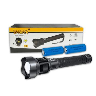 Imagem de Lanterna LED Recarregável Cree XH-P90, Potente e Resistente, Zoom Telescópico, 3 Modos, Alcance 500m, 2 Baterias 26650