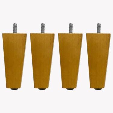 Imagem de Kit 04 Pés Chanfrado Castanho 20 Cm - D'rossi