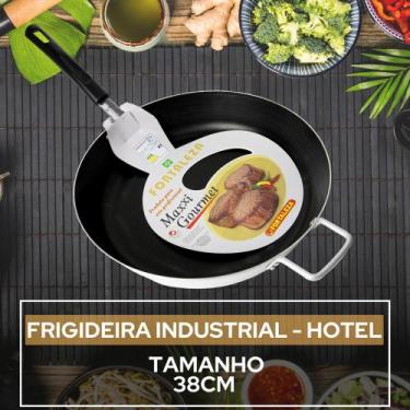 Imagem de Frigideira industrial extra grande 38 cm linha gourmet, antiaderente, 