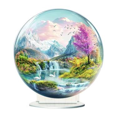 Imagem de UGPLM Decoração de desktop de desktop de acrílico 2D Instalação fácil Presente ideal atraente para canto de lareira de férias