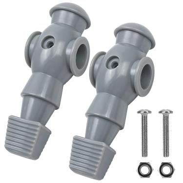 Imagem de Conjunto de 2 peças de reposição para jogadores de pebolim, conjunto masculino de pebolim, jogador de futebol, peças de reposição de plástico para mesa de futebol (cinza, 2 porcas hexagonais