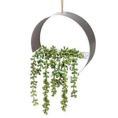 Imagem de soleim Vaso de flores para pendurar plantas suculentas artificiais, vasos de parede com cordão para quarto, sala de estar, decoração de plantas de parede (1)