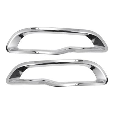 Imagem de Hihaha Acabamento da tampa do farol de neblina para Jeep Cherokee 2014-2018 traseira esquerda, tampa da lâmpada de neblina traseira direita moldura ABS 1 par prateado