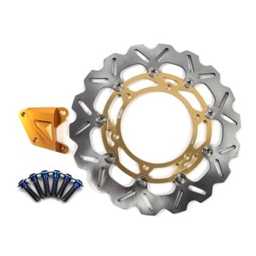 Imagem de Rotor de disco de freio dianteiro flutuante com parafusos de montagem para Kawasaki Ninja 250R 250 R EX250J 2008-2012 acessórios de substituição de motocicleta dourado