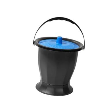 Imagem de Zialofi Garrafa de urinol potty, panela de câmara com tampa, balde de mictório, de urinol de cabeceira, balde de câmara para uso doméstico no quarto, Azul