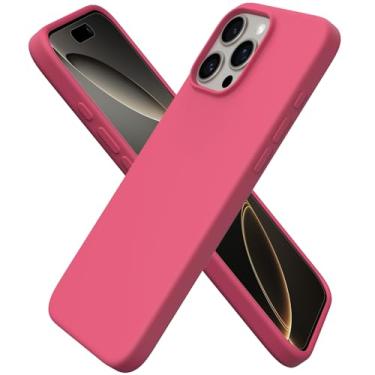Imagem de Capa protetora ORNARTO À prova de impacto com 3 camadas de borracha de gel macio, de silicone líquido, fina, com forro de microfibra antiarranhão para iPhone 16 Pro Max de 6,9”, rosa-do-deserto
