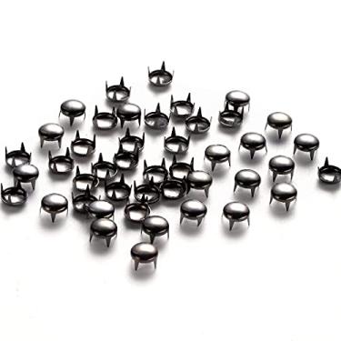 Imagem de 100 peças de cúpula redonda de 8 mm, faça você mesmo, couro, metal, punk, pontas, pontos de pregos (preto pistola)