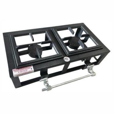 Imagem de Fogão Fogareiro De Mesa 2 Bocas Ferro Fundido Baixa Pressão - MR Fogõe