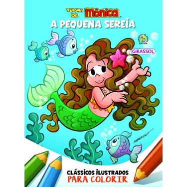 Imagem de Turma da Mônica Clássicos Ilustrados para Colorir A Pequena Sereia