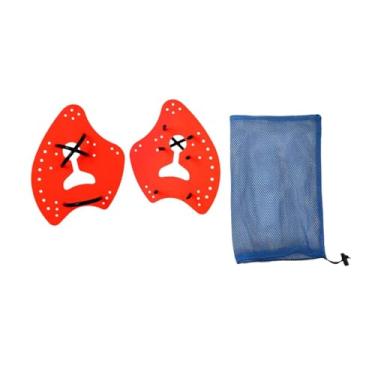 Imagem de Colaxi Rapdles de mão para nadar com as nadadeiras de barbatana portátil Aquática Fitness Snorkeling Treinamento de força Papdles de treinamento Ajuda , Laranja