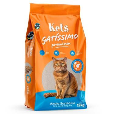 Imagem de Areia Higiênica Gatos Kets Gatissimo S/Perfume 12Kg - ALFAPET