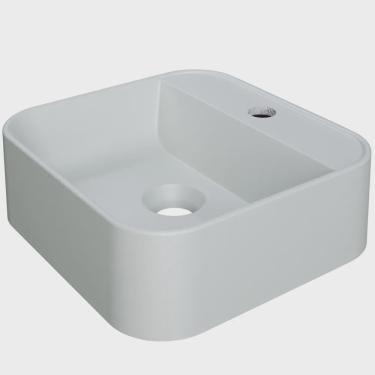 Imagem de Cuba de Apoio Quadrada Para Banheiro Lavabo C01 QA31W Cinza Matte Fosca - Lyam