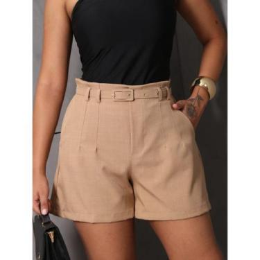 Imagem de Shorts Social Feminino Cintura Alta Linhão com Cinto - Latin Modas, Be