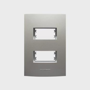 Imagem de Placa 4X2 com Suporte Para 2 Módulos Distanciados Inova Pro Class Alumbra Titanium