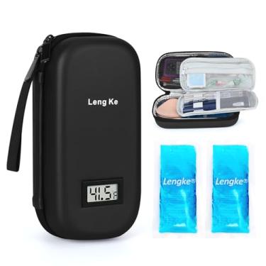 Imagem de YOUSHARES Estojo de viagem para refrigerador de insulina com 2 pacotes de gelo aprovados pela TSA, bolsa de resfriamento de medicamentos para diabéticos com exibição de temperatura, kit de