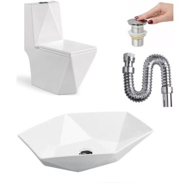 Imagem de Kit Imperial Diamond Vaso Sanitário Cuba Válvula E Sifão - Sm