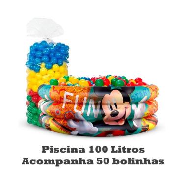 Imagem de Piscina Infantil Inflável Mickey 100 Litros + 50 Bolinhas