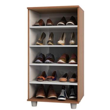 Imagem de Poliman Móveis - Sapateira Flávia com Espelho 1 porta e 4 Prateleiras Poliman Móveis