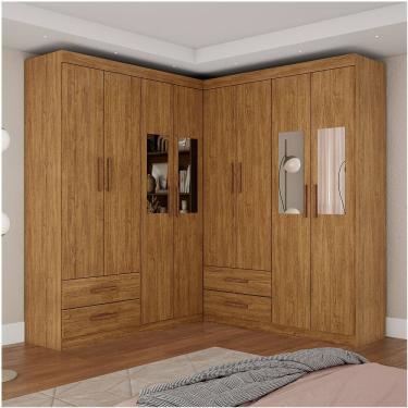Imagem de Closet Casal Duplo Lu 8 Portas 4 Gavetas Com Espelho