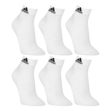 Imagem de Kit Meia Adidas Cano Curto 6 Pares, Branco, Preto, 43/45