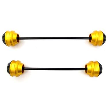 Imagem de Protetores de roda deslizantes de eixo garfo dianteiro e traseiro para Yamaha YZF R3 2014-2016 acessórios de motocicleta dourado