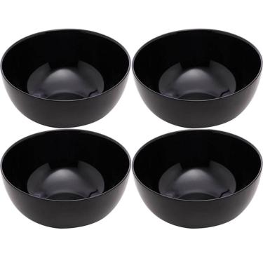 Imagem de 4 Bowls Vidro Opalino 300ml Cumbuca Servir Diwali Black 12x5cm Cereal