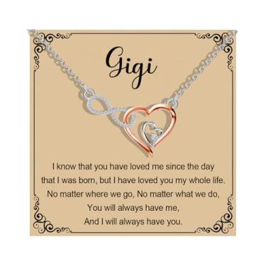 Imagem de MAOFAED Colar de coração infinito para avó, apelidos da vovó, mercadoria do Dia das Mães, Metal, Sem Pedra Preciosa