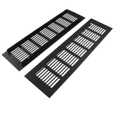 Imagem de Hordion Pacote com 2 grades de ventilação com persiana, grade de alumínio com tampa de ventilação retangular de 31,8 x 7,1 cm com parafusos de montagem para armários guarda-roupas cozinhas banheiros