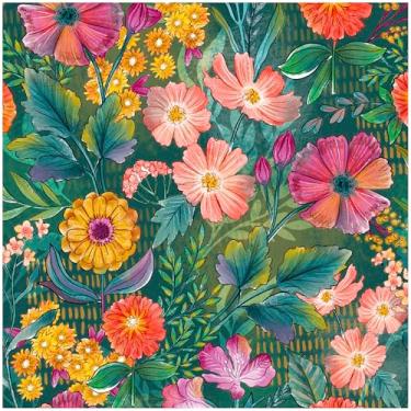 Imagem de HAOKHOME Descole e cole papel de parede floral para locatários papel de parede verde/roxo/rosa para banheiro cozinha papel de contato 44 cm x 3 m